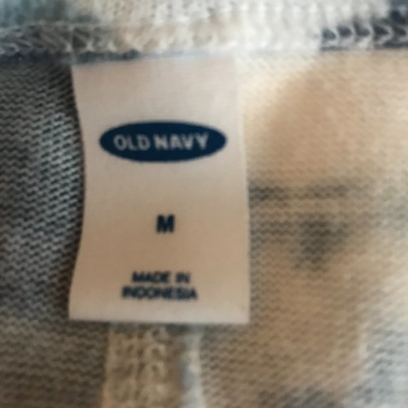 Old Navy White with Navy Tie-Dye V-Neck Pullover Sweater Medium - Picture 11 of 11
